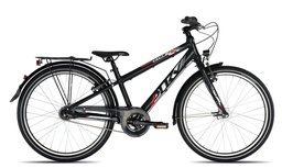 [4724] PUKY CYKE 24-3 Alu black, bicicleta aluminio, 3V-Nexus, V-brakes, freno contrapedal, dinamo al buje